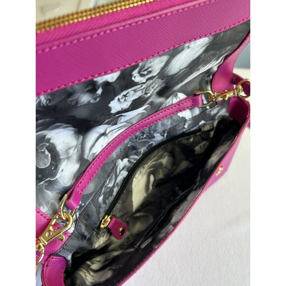 Ted Baker Britany Crosshatch Leather Crossbody Clutch Bag in Mid Pink - Picture 4 of 7